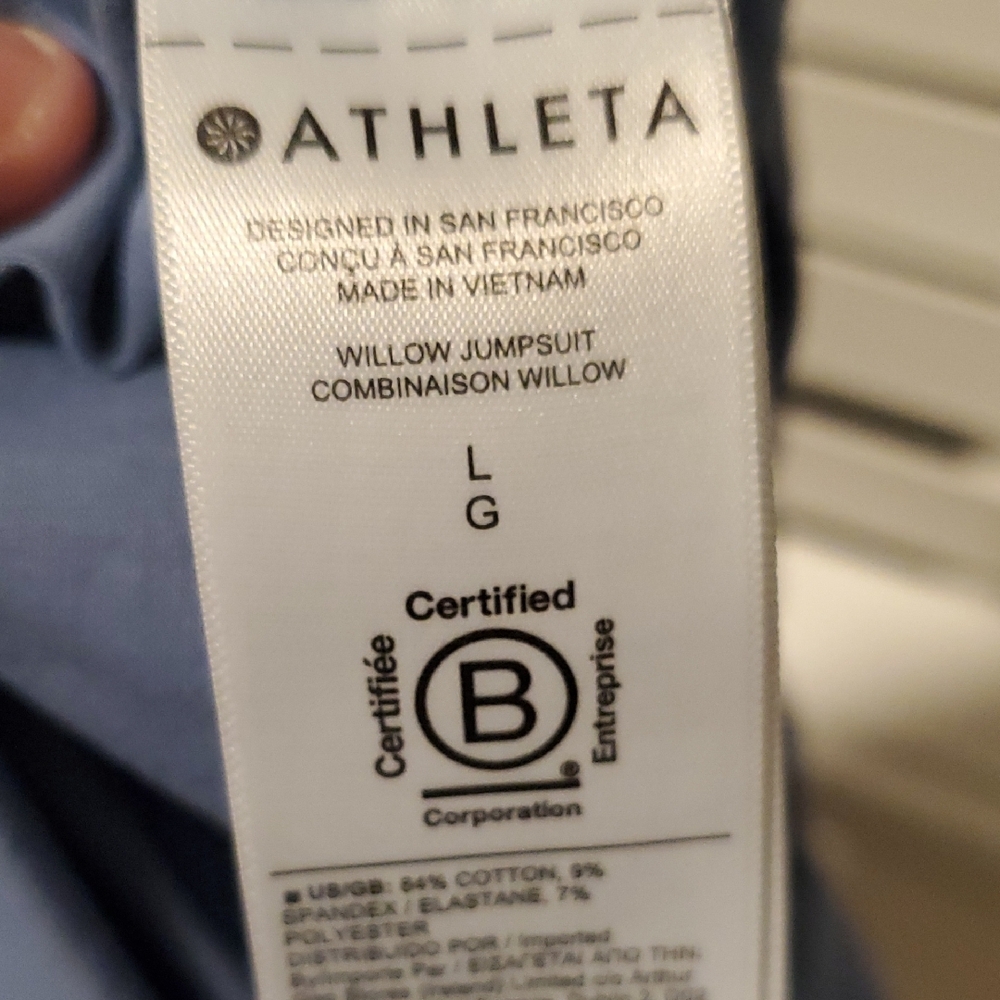 Athleta Dusty Blue V-Neck Jumpsuit - Picture 11 of 11
